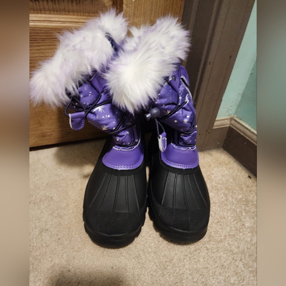 Demim Paris Purple and Black Rain & Snow Boots for All-Weather Adventures